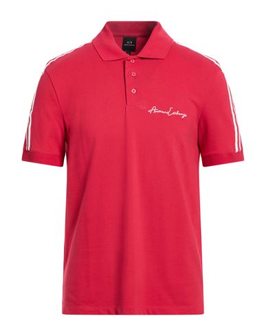 Man Polo shirt Red Size M Cotton, Elastane