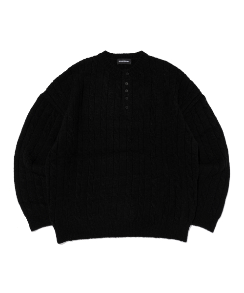 Cable Henry Neck Round Knit