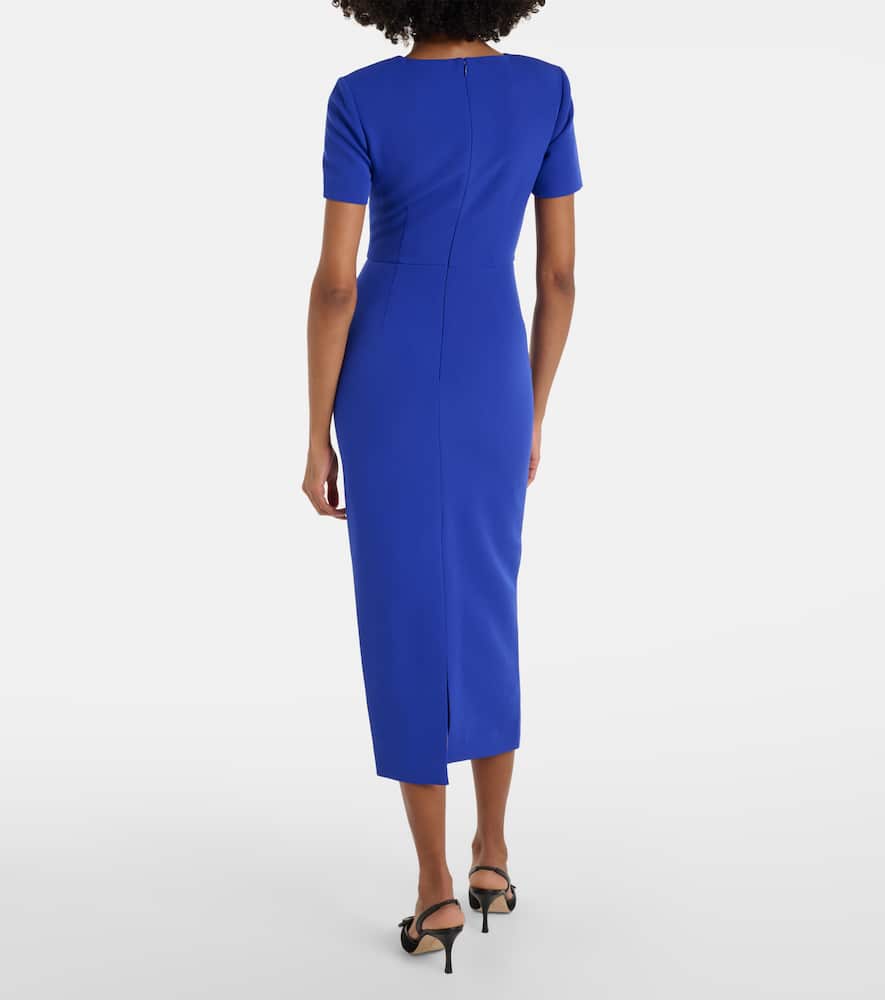Draped crêpe midi dress