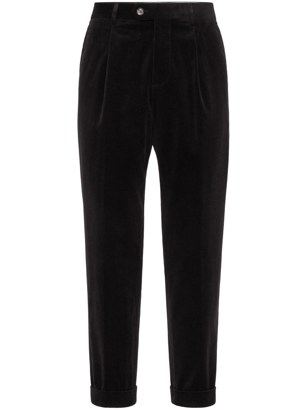 Corduroy tapered trousers - Black