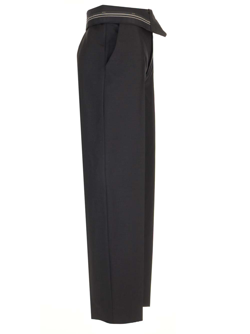 Black Mohair And Wool Trousers