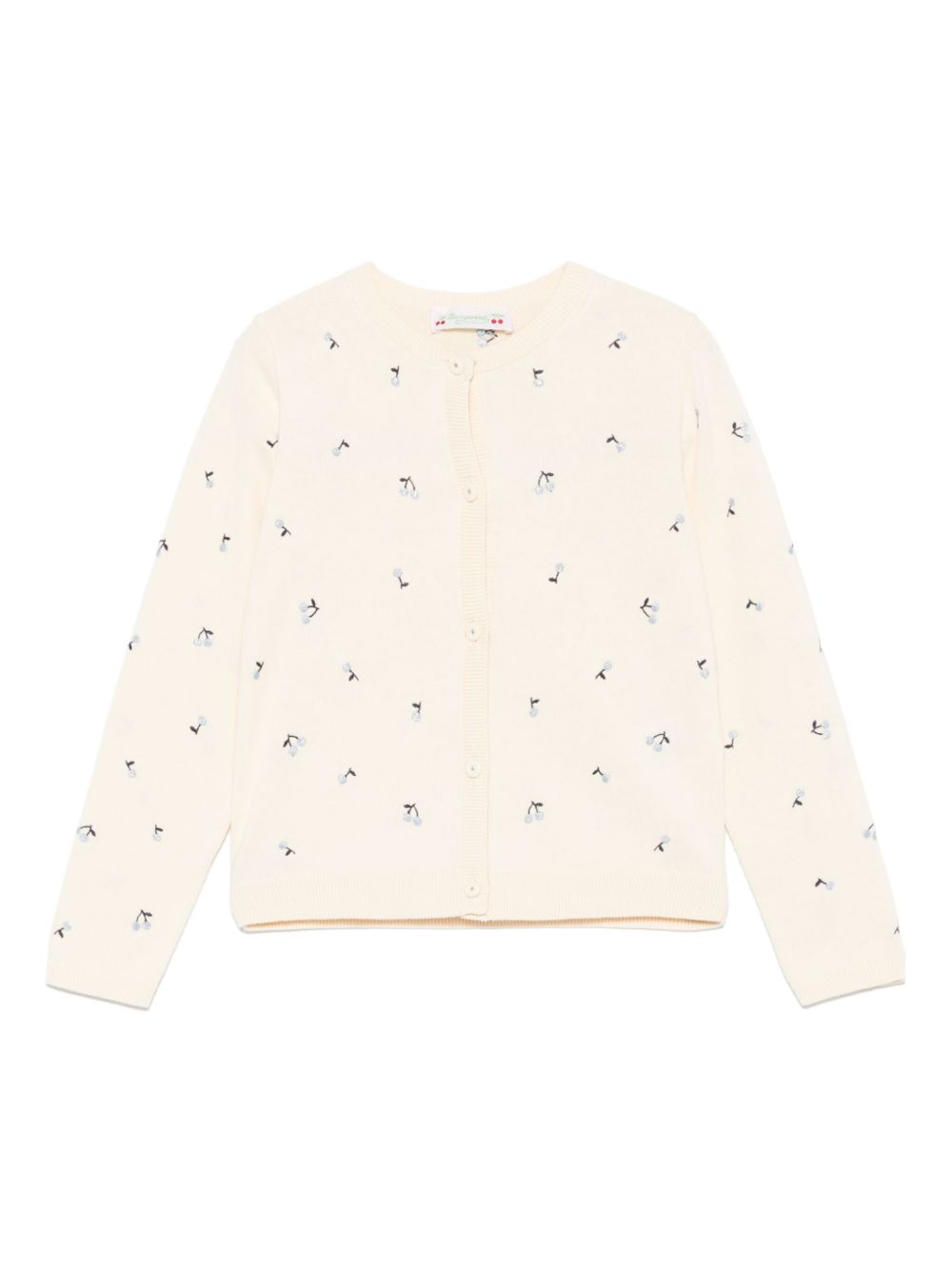 Cherry-embroidered cardigan - Yellow