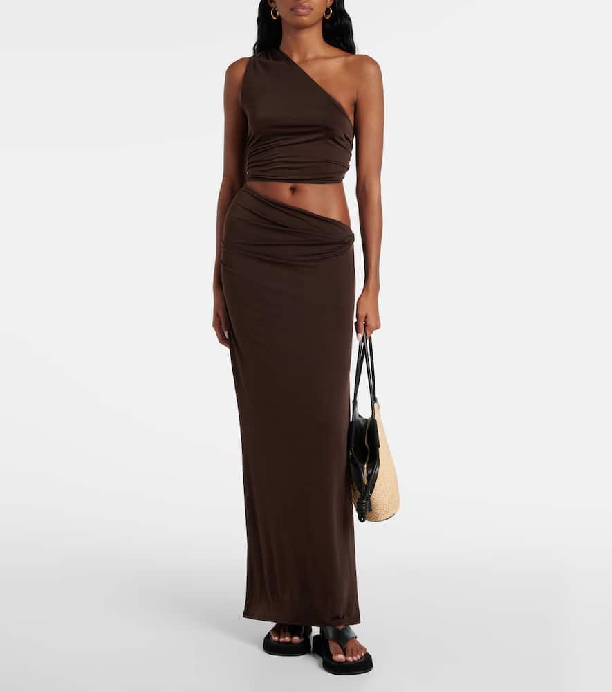 Yana cutout one-shoulder maxi dress