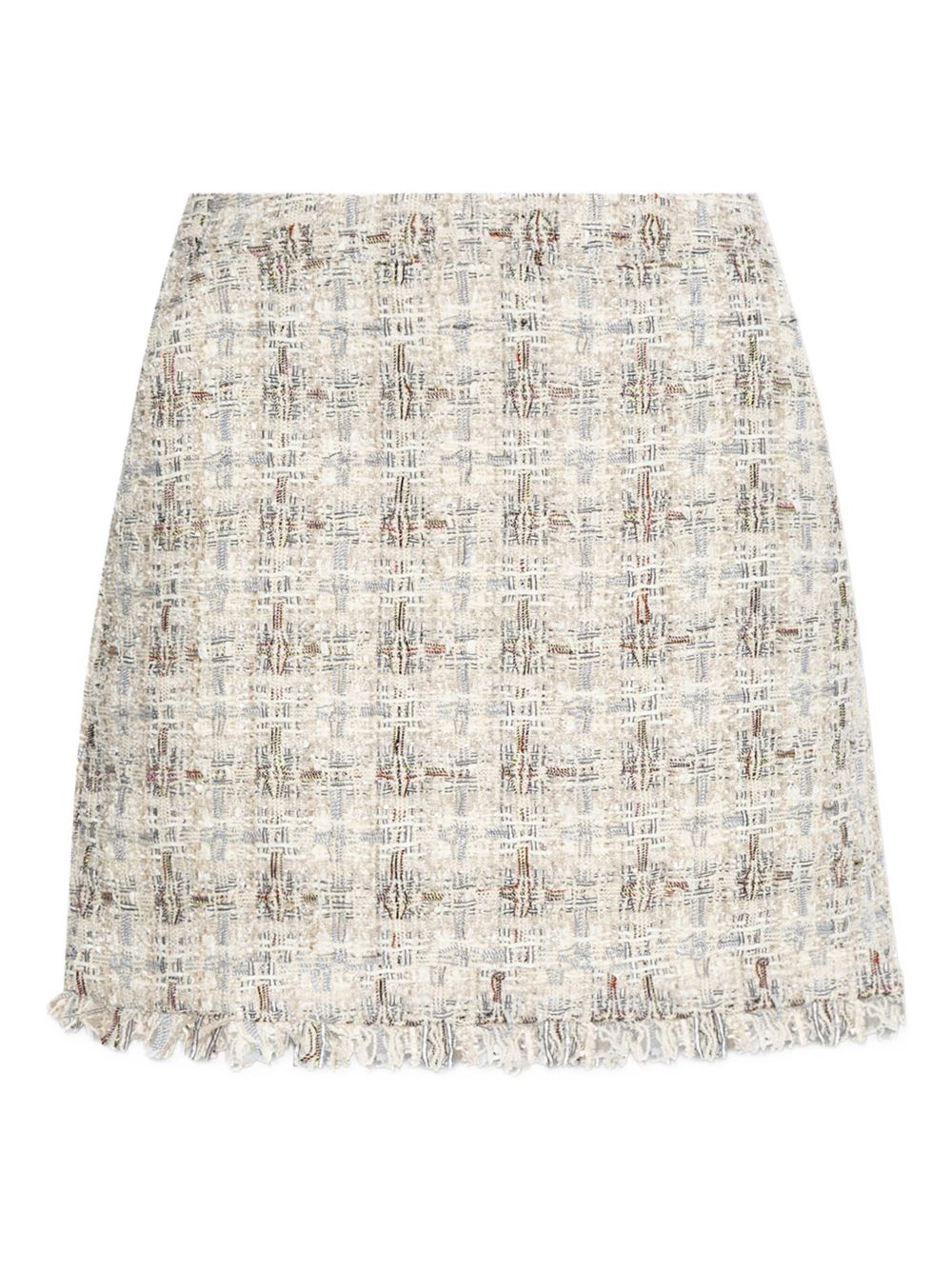 Frayed tweed mini skirt - Neutrals