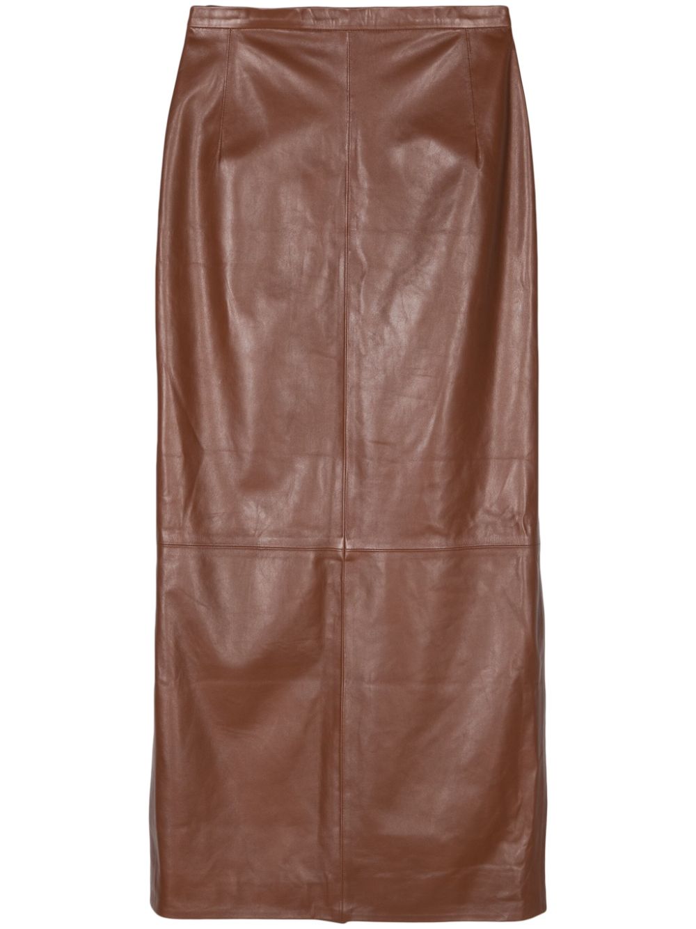 Leather maxi skirt - Brown