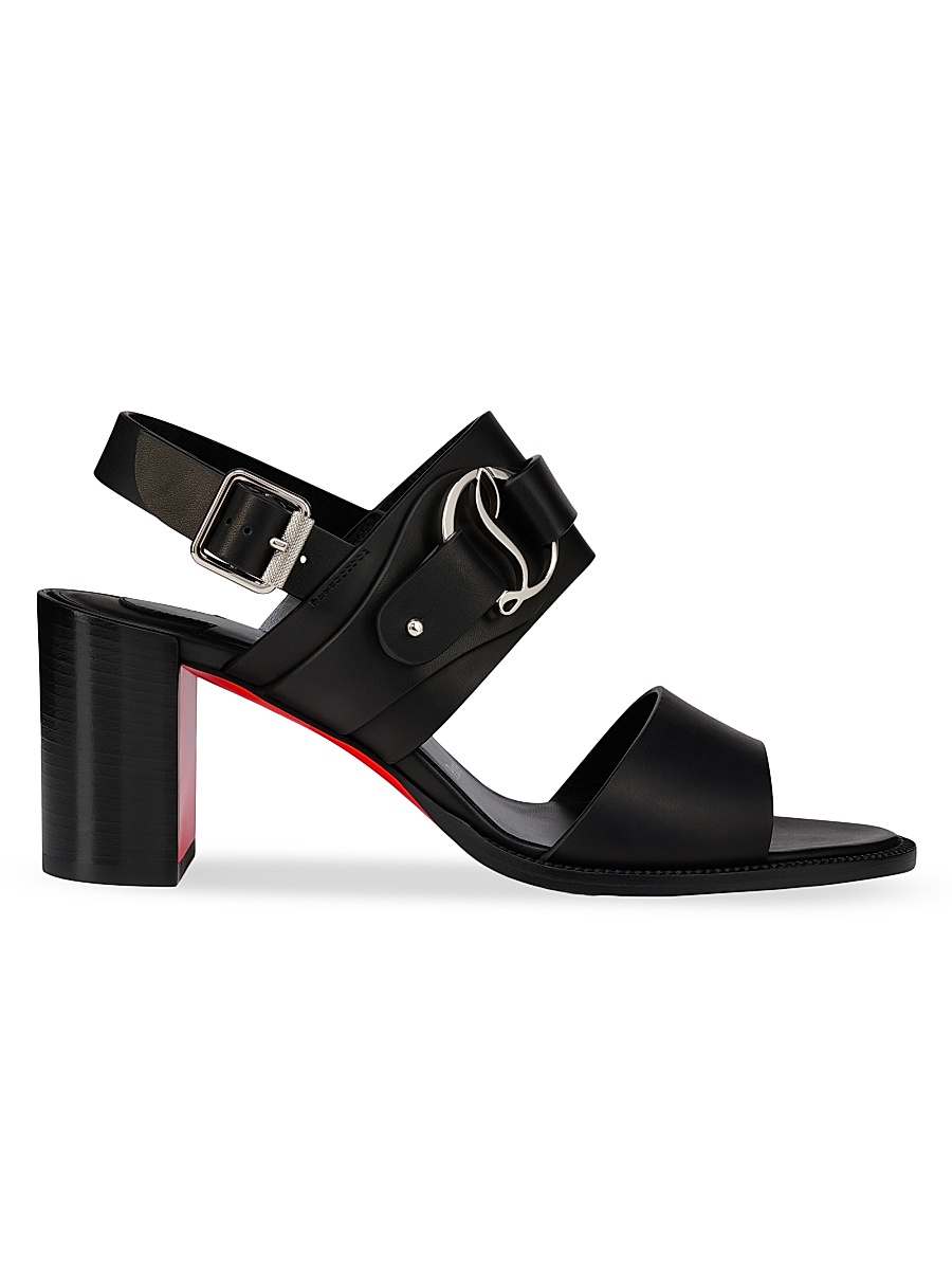 Women's Her in Roma Calf Leather Block Sandals - Black