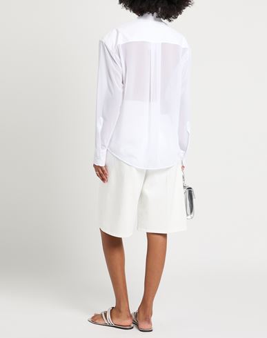 Dsquared2 Woman Shirt White Size 2 Polyester, Cotton, Glass
