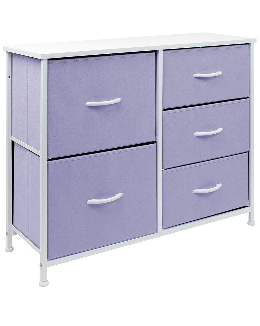 Purple Dresser With 5 Drawers