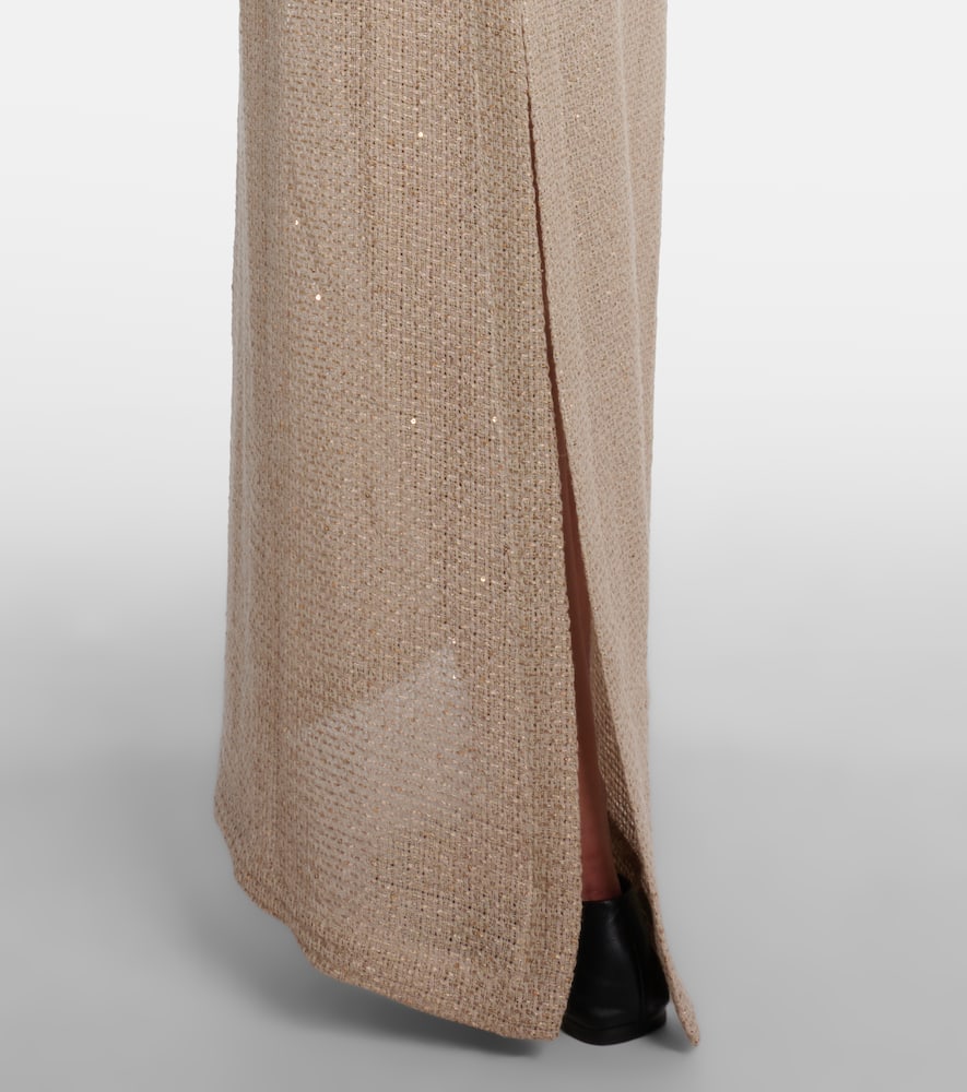 Stella sequined linen-blend maxi skirt