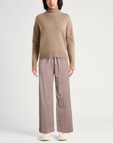 Woman Pants Taupe Size 10 Cotton, Elastane