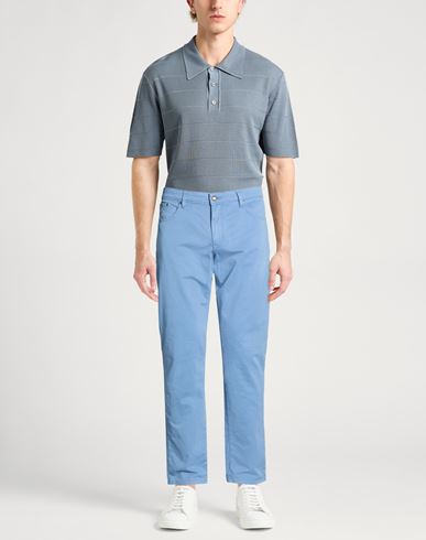 Man Pants Light blue Size 28 Cotton, Elastane