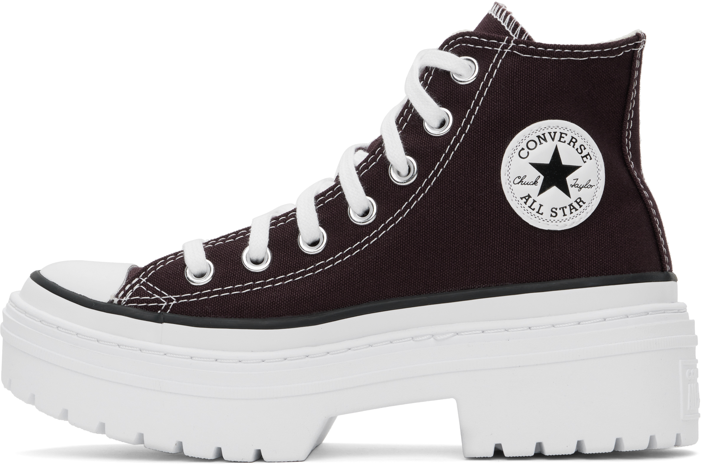 Converse Burgundy Chuck Taylor All Star Lugged Heel Platform Sneakers