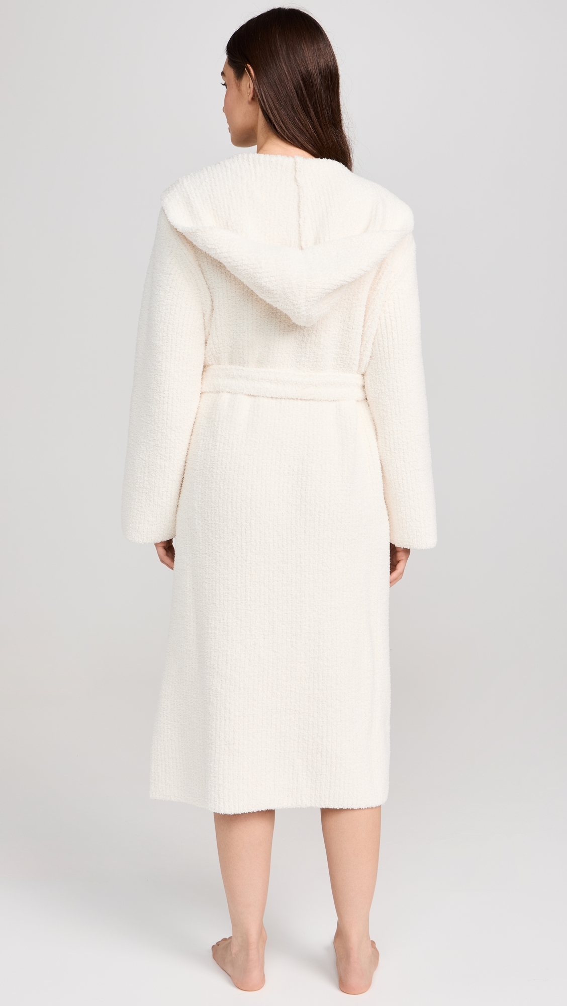 CozyChic Ribbed Hooded Robe Cream
