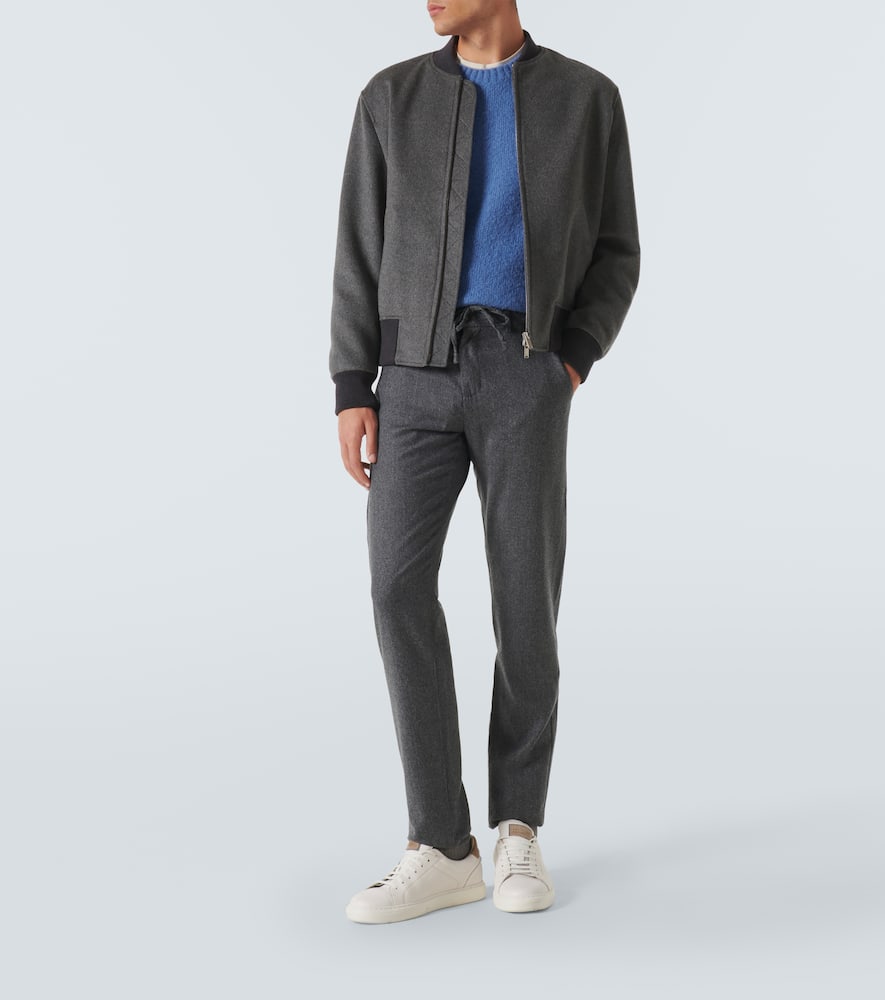 Wool straight pants