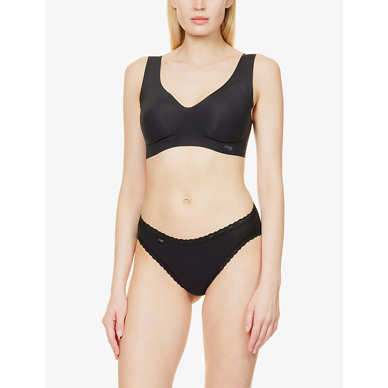 Womens Black Combination 7 Weekend Mid-rise Stretch-cotton Briefs Pack of Three