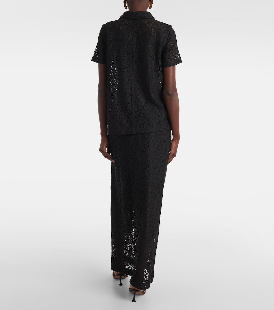 Kennedy floral lace polo shirt