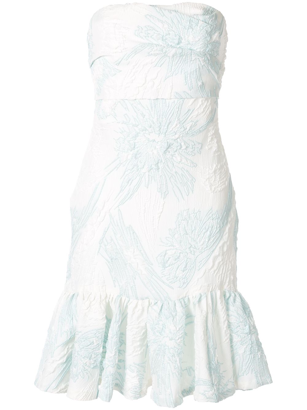 Floral strapless dress - White