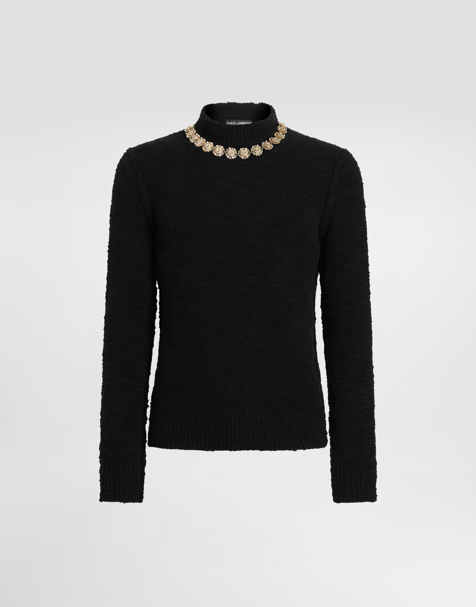 High-neck wool pullover
