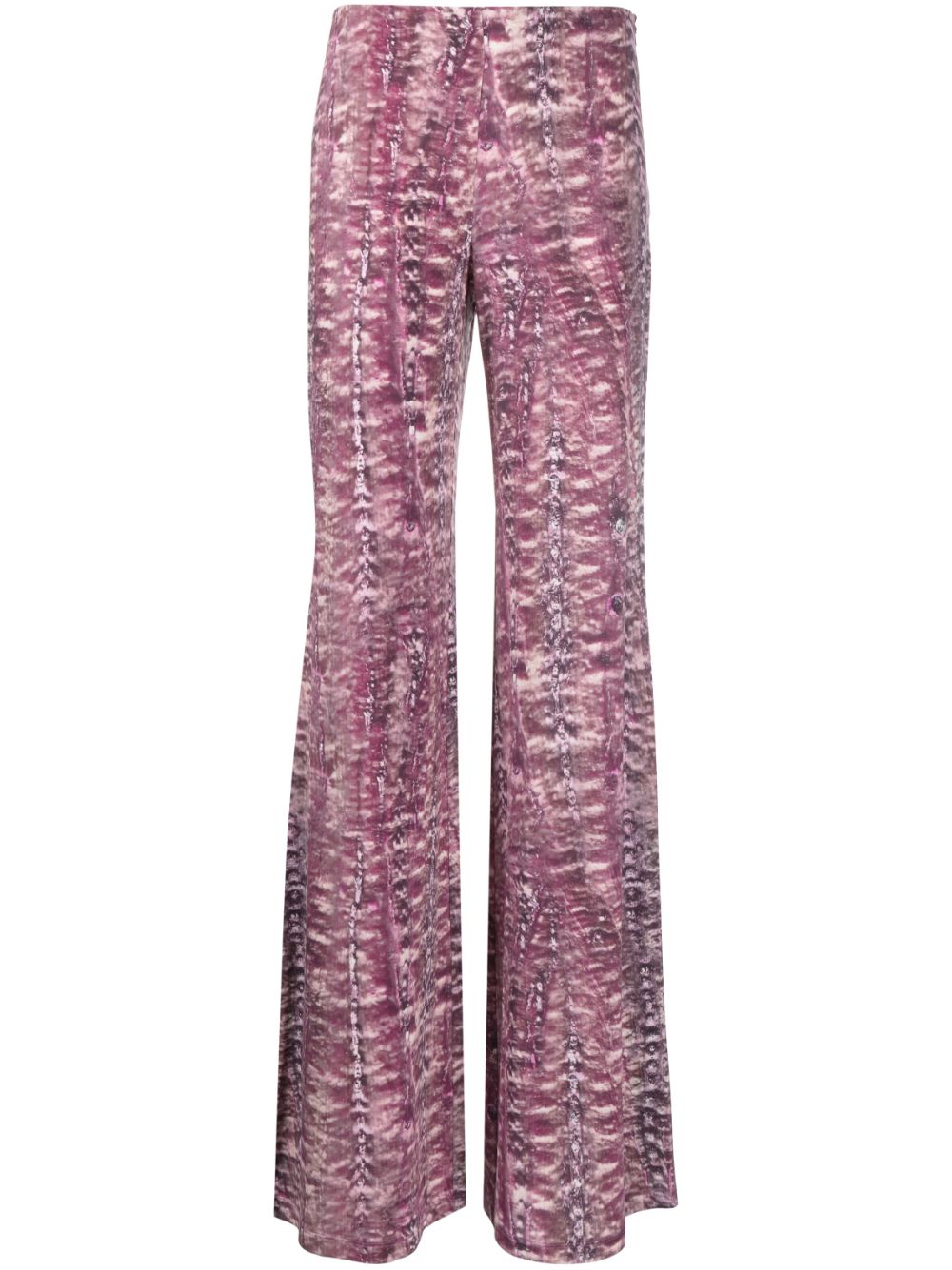 Graphic-print straight-leg trousers - Pink
