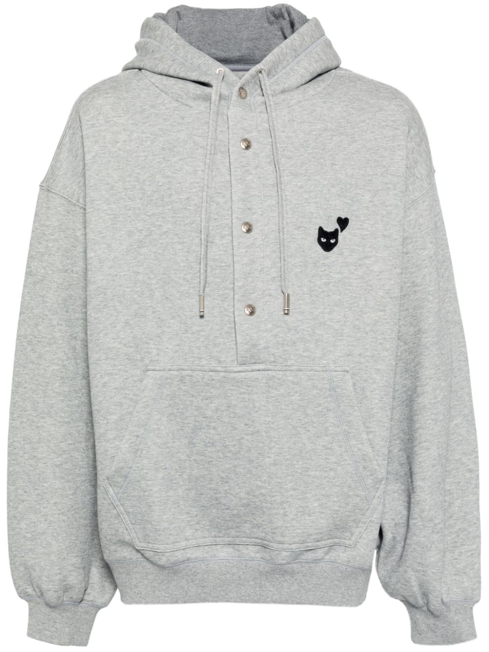 Love panther multi snap hoodies - Grey