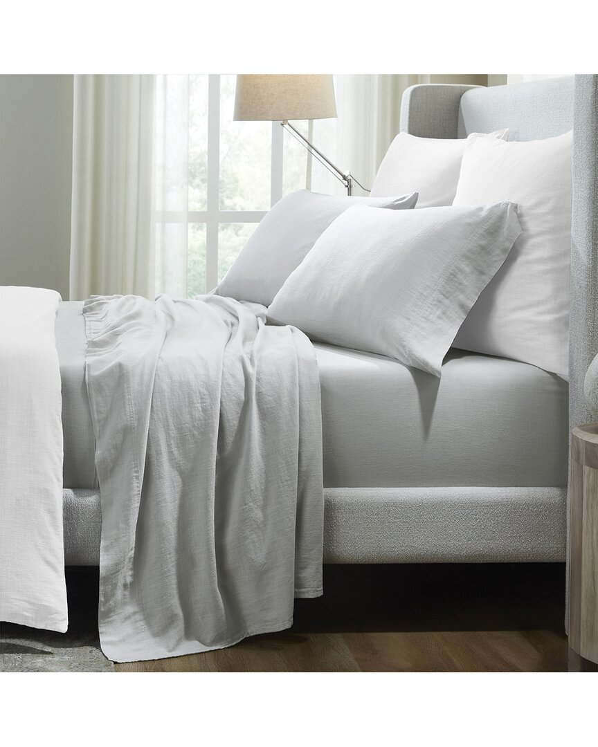 Chloe 100% Cotton Linen Texture Vintage Wash Solid Deep Pocket  Percale Sheet Set