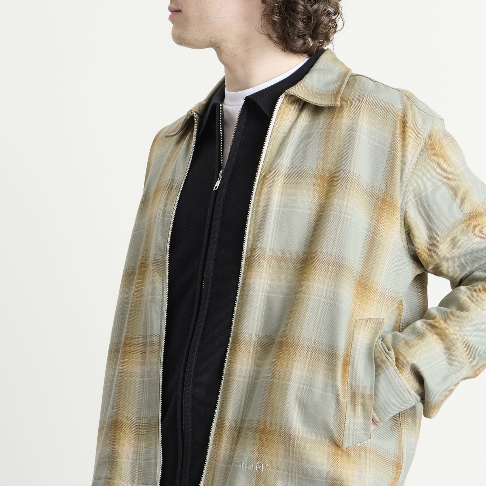 Men's Loft Zip Overshirt Green Oxide Check