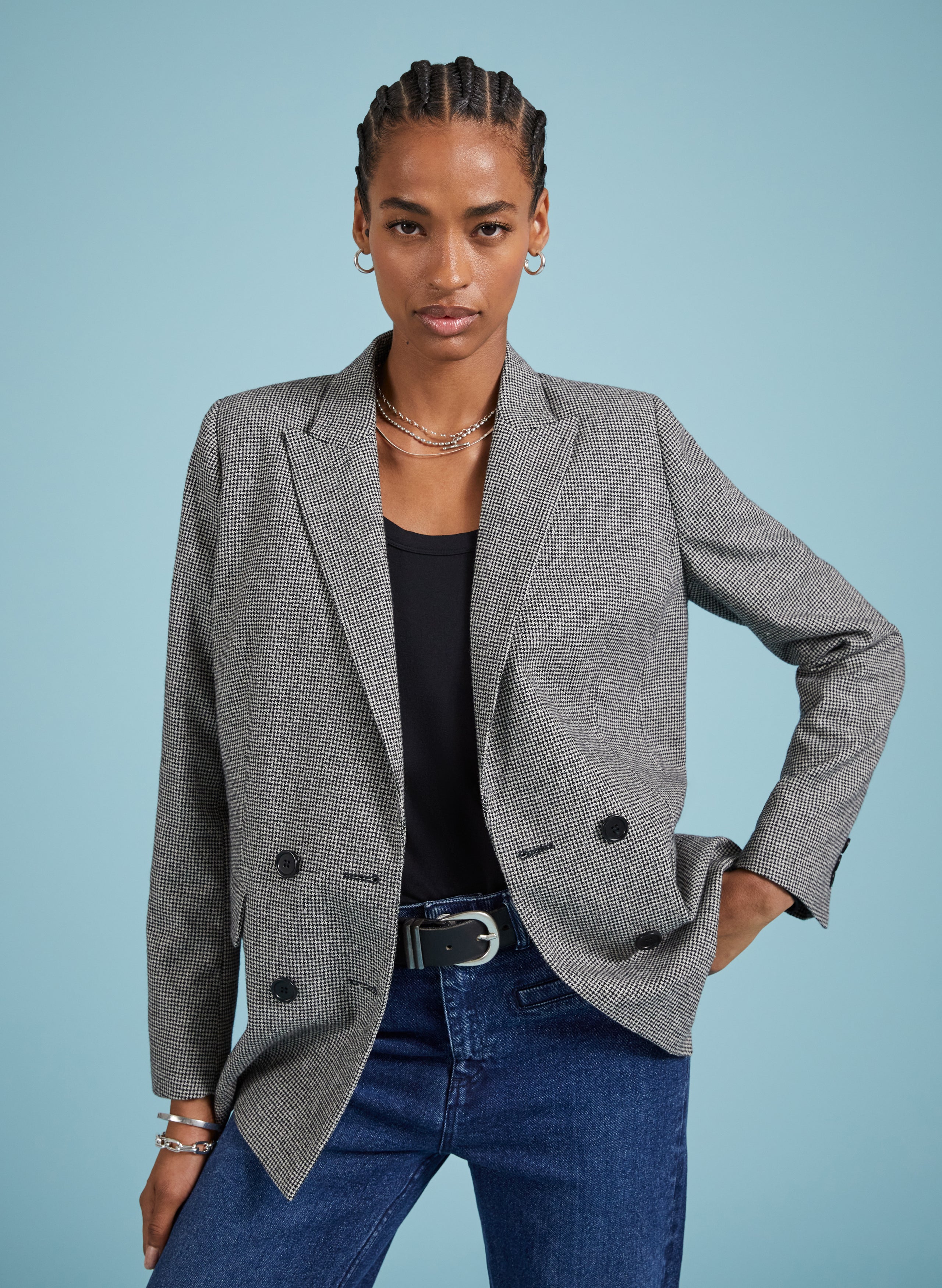 Baukjen Womens Beatrix Recycled Wool Blend Blazer - Grey