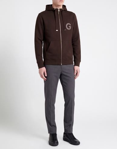 Man Sweatshirt Dark brown Size L Cotton