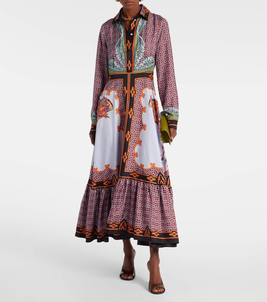 San Pietro printed silk maxi dress