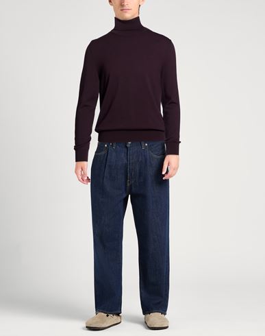 Man Turtleneck Plum Size M Wool