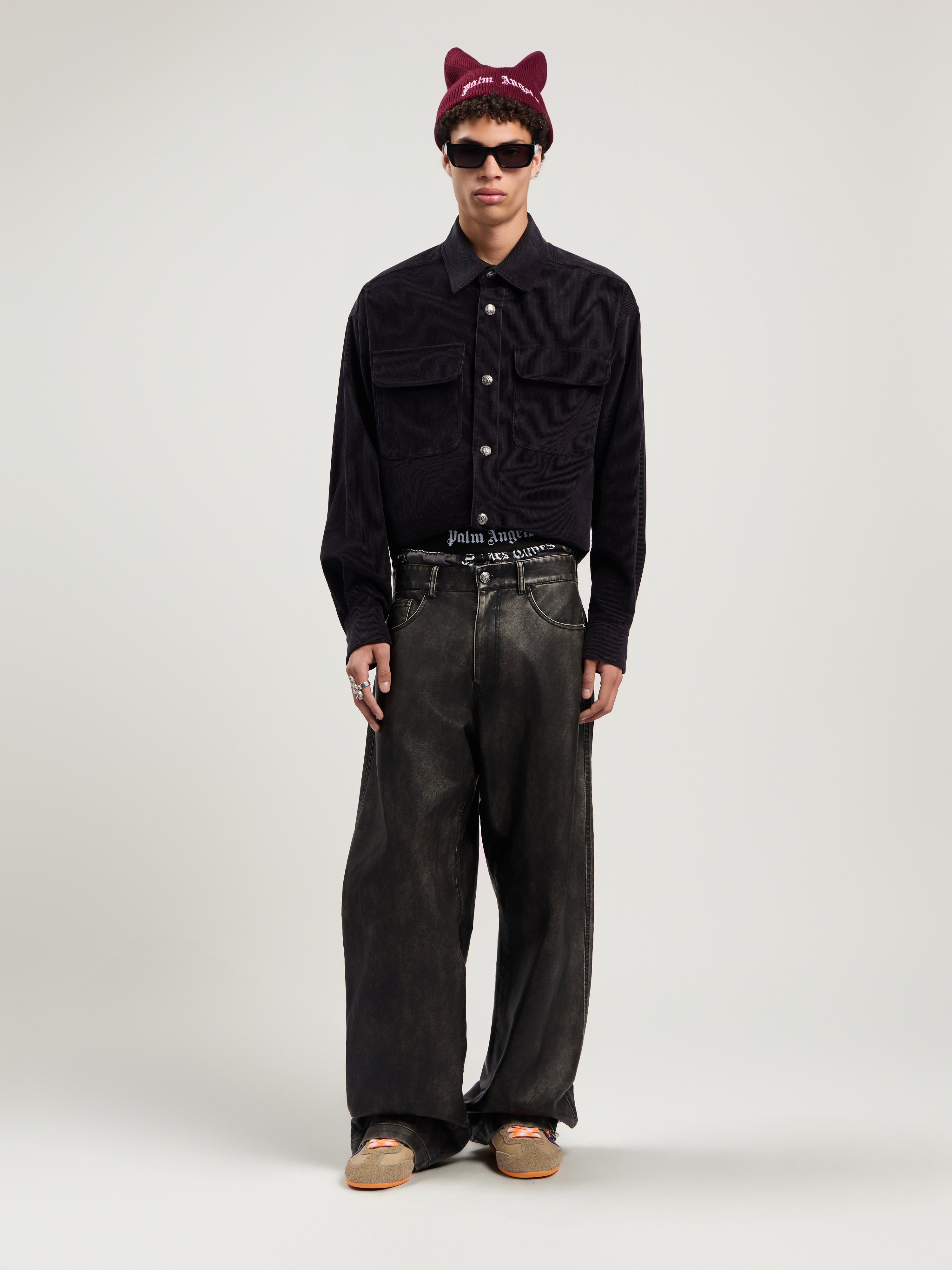 Classic Logo Cord Overshirt Man  Anthracite