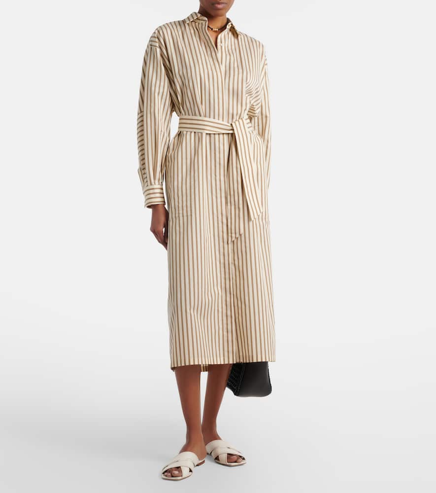 Lord striped belted cotton and silk shirt dress