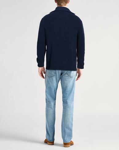 Man Cardigan Midnight blue Size 38 Cotton