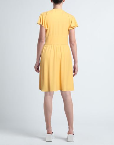 Woman Midi dress Yellow Size 12 Polyester, Elastane