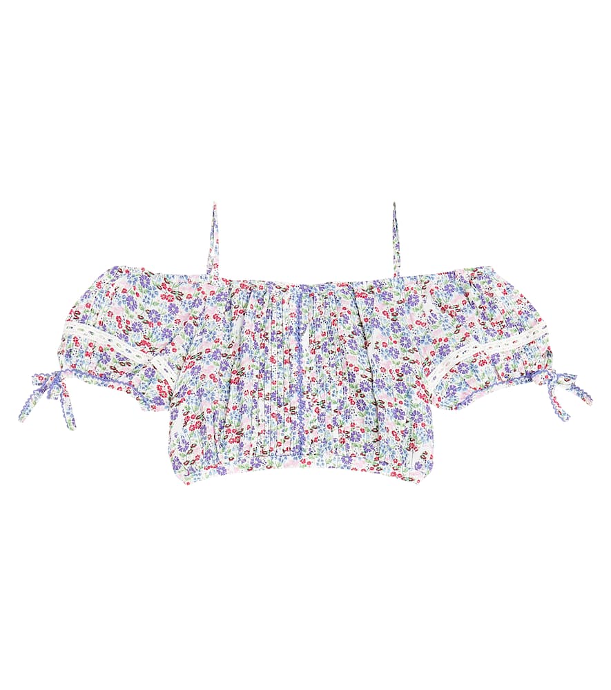 Bonny floral pleated crop top
