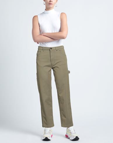 Woman Jeans Military green Size 27 Cotton, Elastane