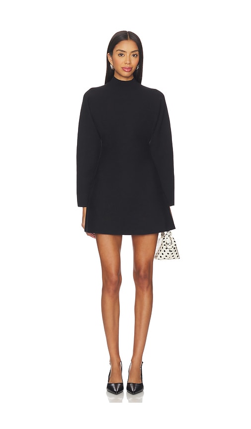 Line & Dot Anzu Peplum Sweater Mini Dress in Black. - L also in S