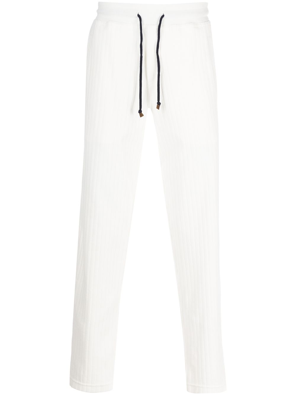 Brunello Cucinelli ribbed track pants - White