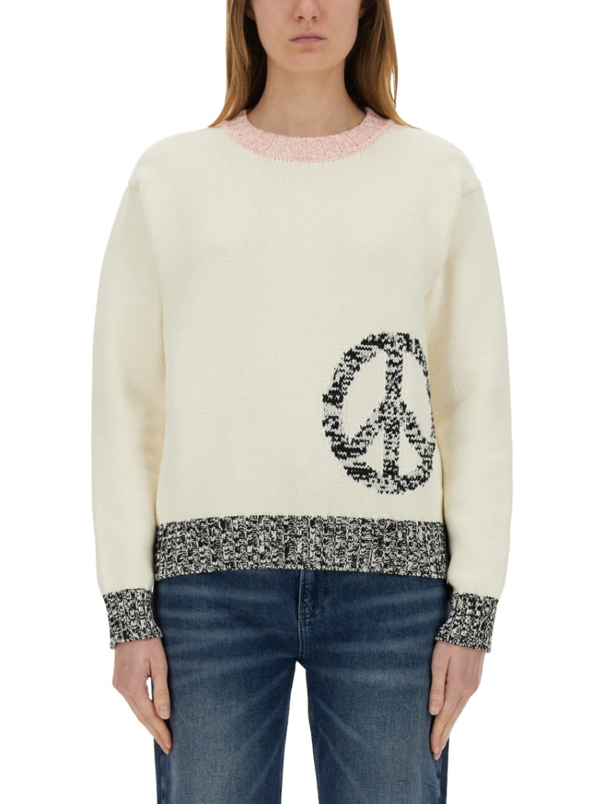 Moschino - knitwear with mesh and inlay pattern