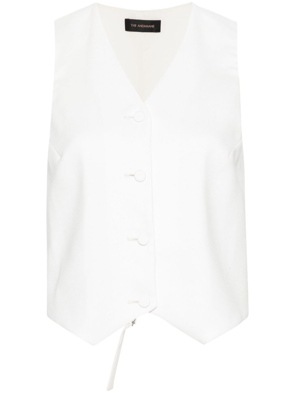 Button-up crepe waistcoat - Neutrals