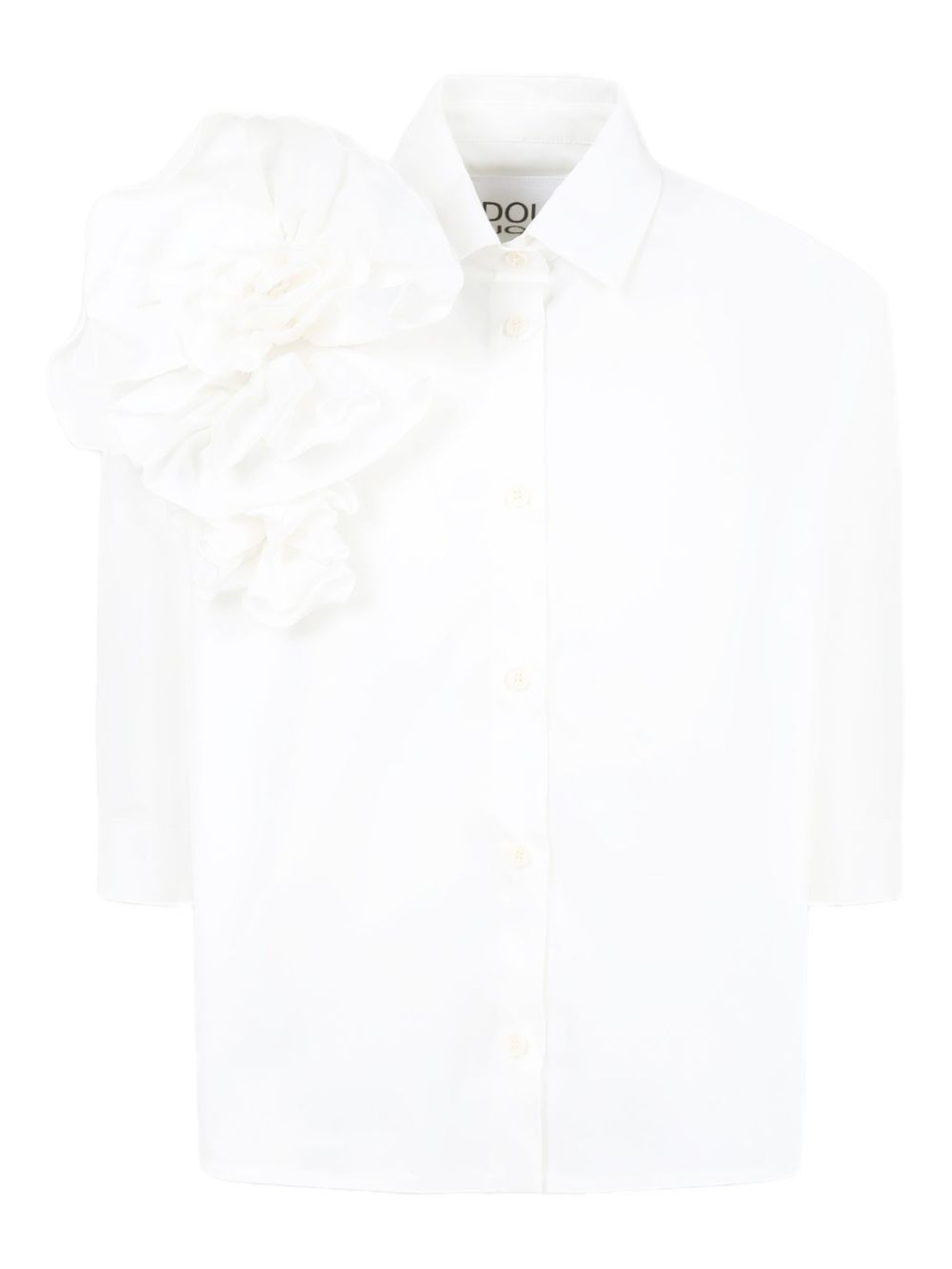 Floral-appliqué shirt - White