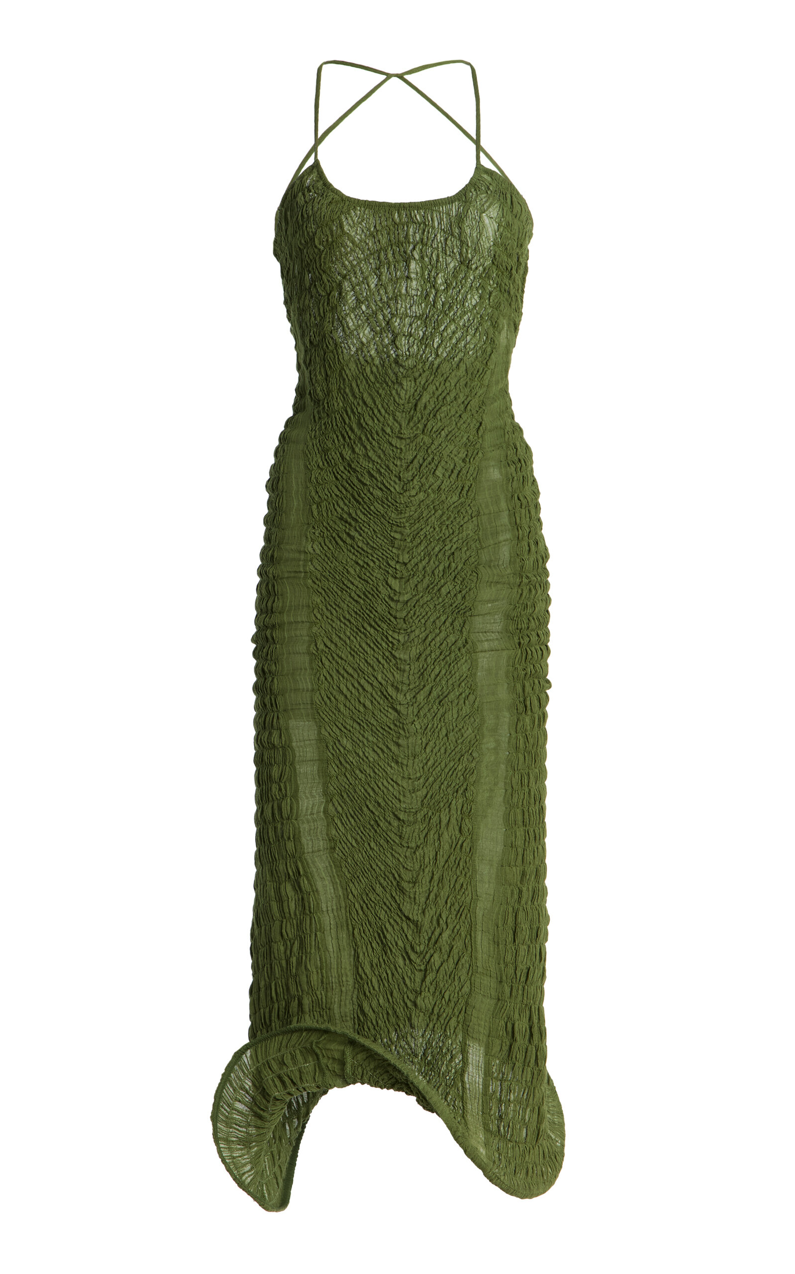 Wendy Shirred Cotton Midi Dress