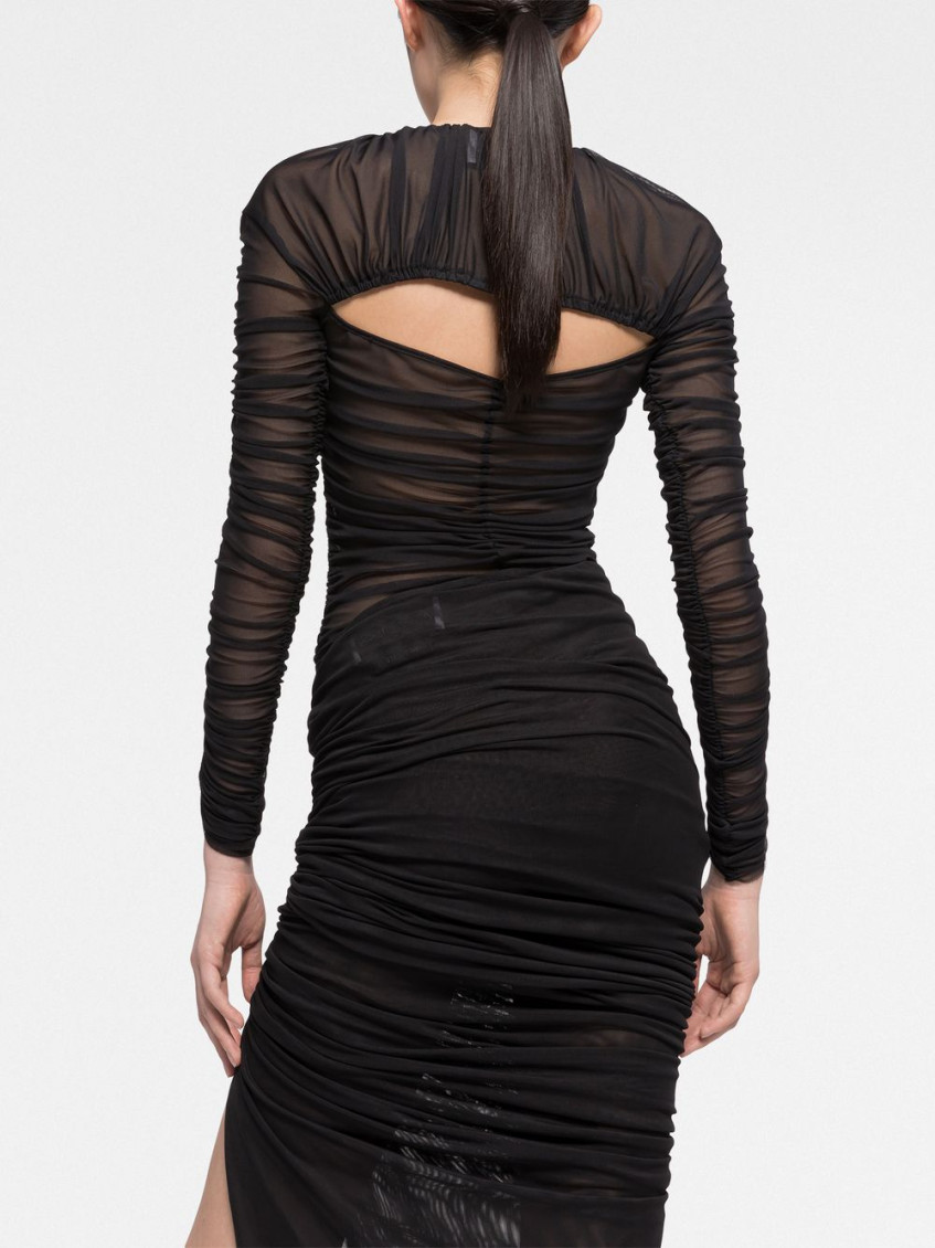 Black Cut-out Mesh Top