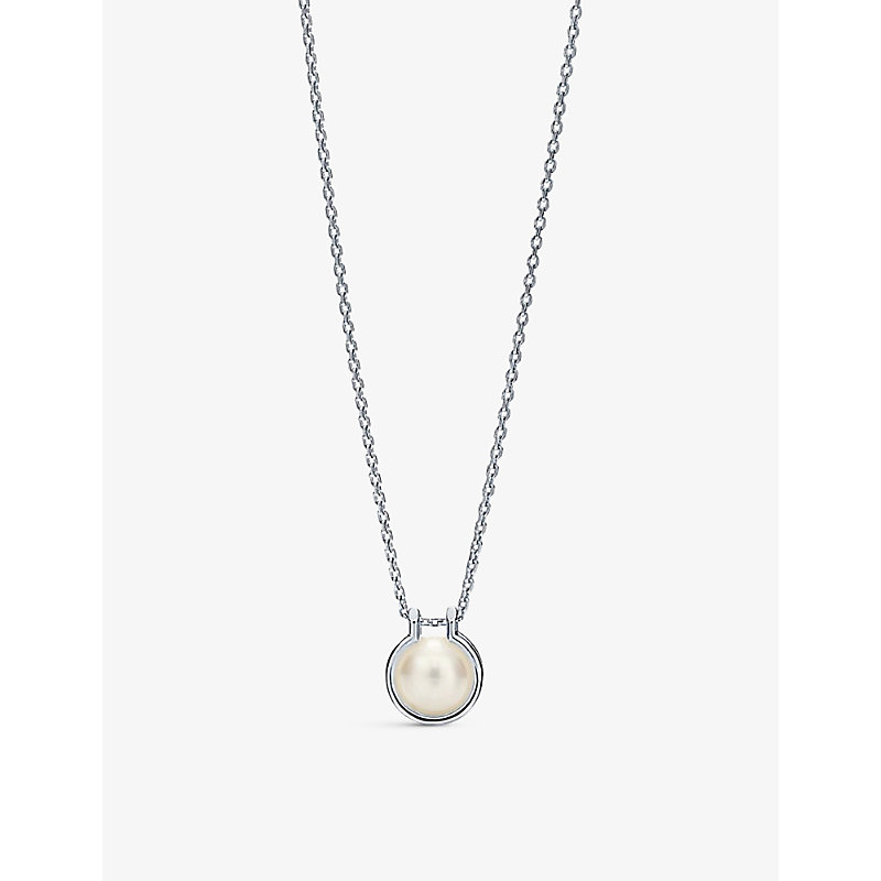 Womens Sterling Silver Tiffany HardWear Sterling-silver and Freshwater Pearl Pendant Necklace 