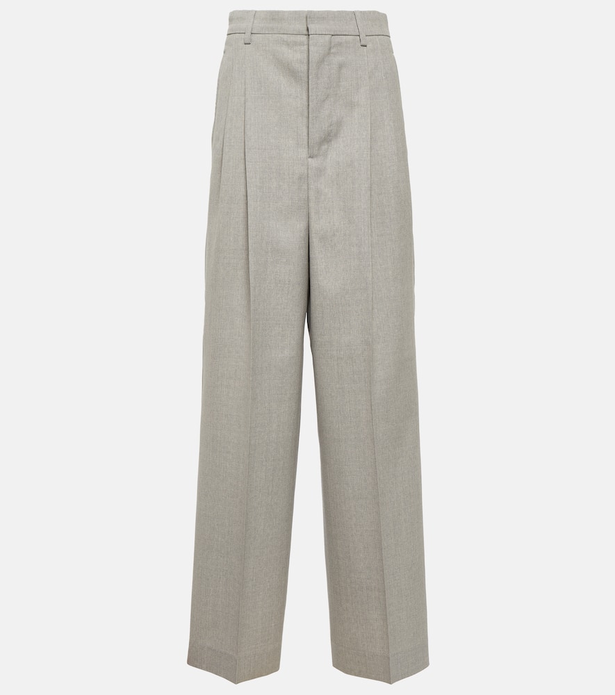 High-rise wool wide-leg pants