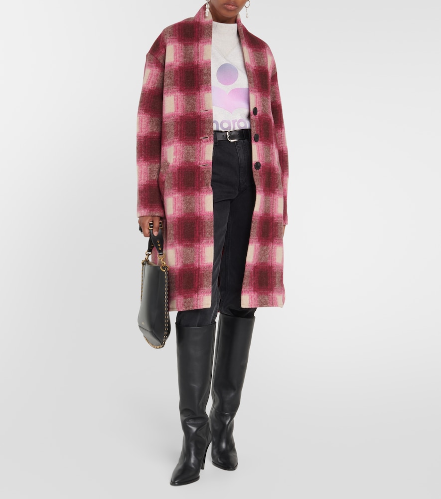 Gabriel checked wool-blend coat