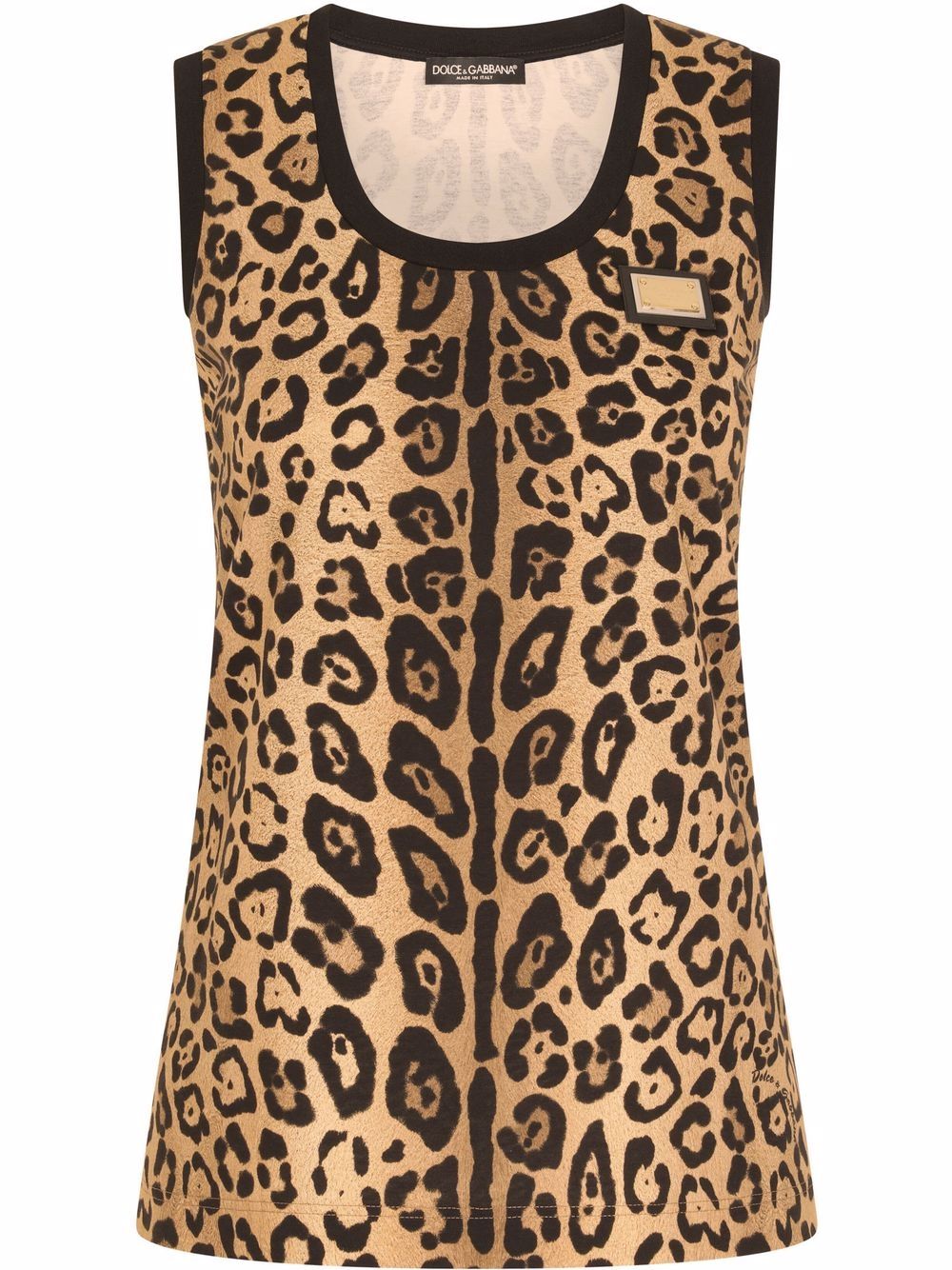 Leopard-print tank top - Brown