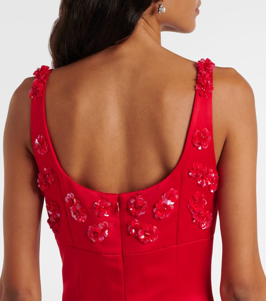 Abella embellished satin midi dress