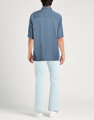 Man Shirt Slate blue Size M Lyocell, Cotton