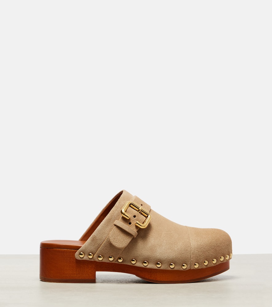 Chloé Jeannette 40 embellished suede clogs